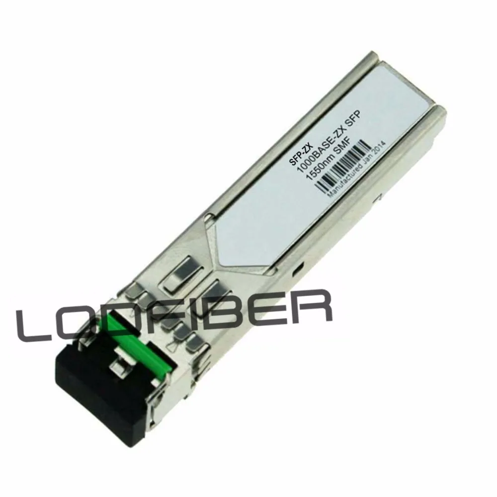 SFP-ZX Совместимость 1000BASE-ZX для программирования в производственных условиях 1550nm 80-километровый оптический трансивер