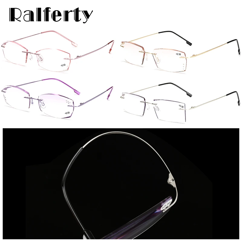 Ralferty 2018 роскошные женские очки для чтения без оправы с кристаллами зрения