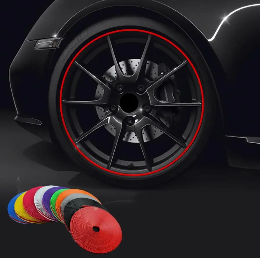 

8m Car Wheel Protector Hub Sticker Car Decorative Strip Auto Rim/Tire Protection Care Covers Drop Ship Car-styling