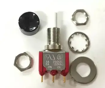 

8161 self-locking push switch SPDT button switch to switch the reset switch 3A250VAC free shipping
