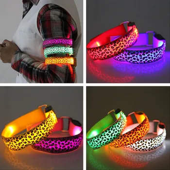 

Leopard Hand Strap Wristband LED Reflective Light Shine Flash Glowing Luminous Armband Bracelets Wrist Holiday biking light