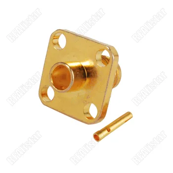 

50 Pieces SMA Jack Female Panel Mount 4-hole Connector Semi-rigid Cable .141" RG402