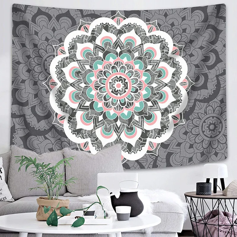 

Large Mandala Indian Tapestry Wall Hanging Bohemian Beach Mat Polyester Thin Blanket Yoga Shawl Mat Printing Blanket 4 Size