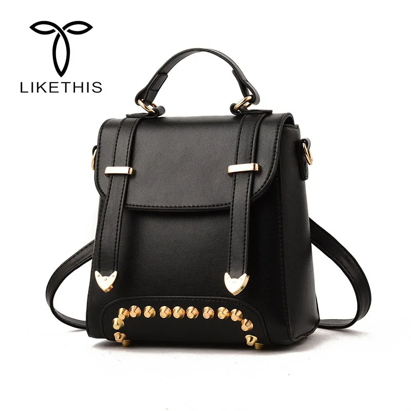 

Women Backpacks Fashion Rivet Small Shoulder PU Leather Backpack School Travel Bags Mochila Feminina sac a dos femme