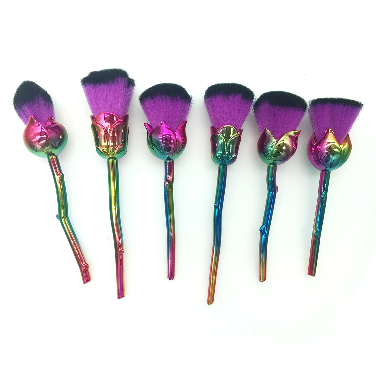 2017 Newest Collection Flower Rose Makeup Brushes 6PCS Kit Multicolored