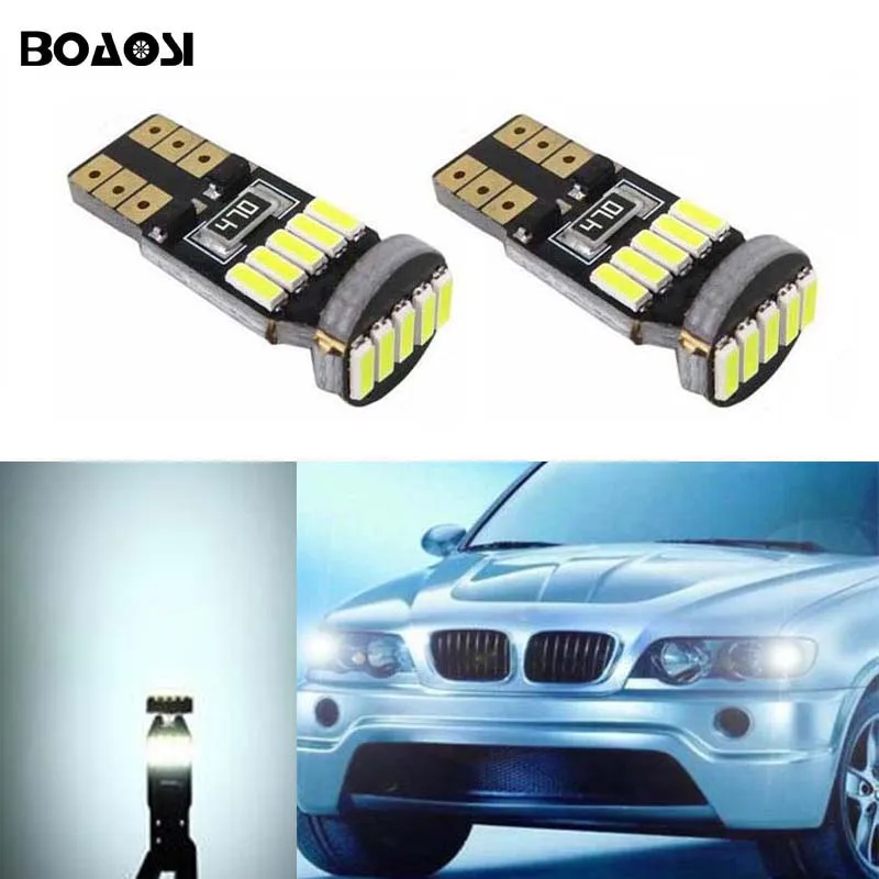 BOAOSI 2x для BMW e46 e39 e91 e92 e93 e28 e61 f11 e63 e64 e84 e83 f25 e70 e53 e71 e60 T10 4014SMD Canbus ВОДИТЬ автомобиль габаритный фонарь