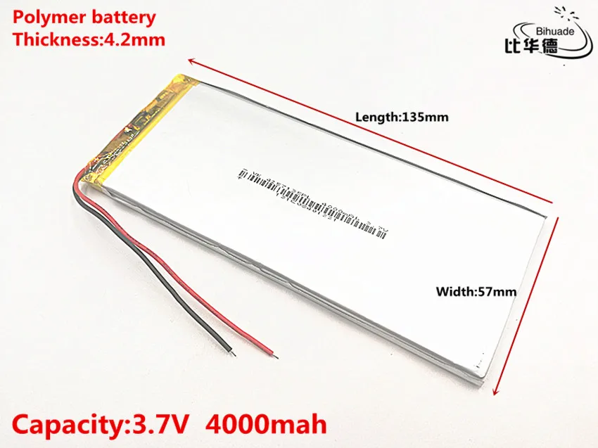 Хорошего качества 3,7 V, 4000 mAH, 4257135 полимерный литий-ионный/литий-ионный аккумулятор для игрушки, POWER BANK, gps, mp3, mp4