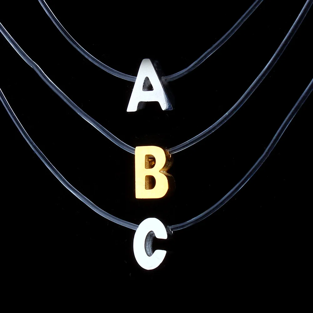 

SHE WEIER stainless steel chocker necklaces pendants neckless invisible chain necklace women initial letter personalized name
