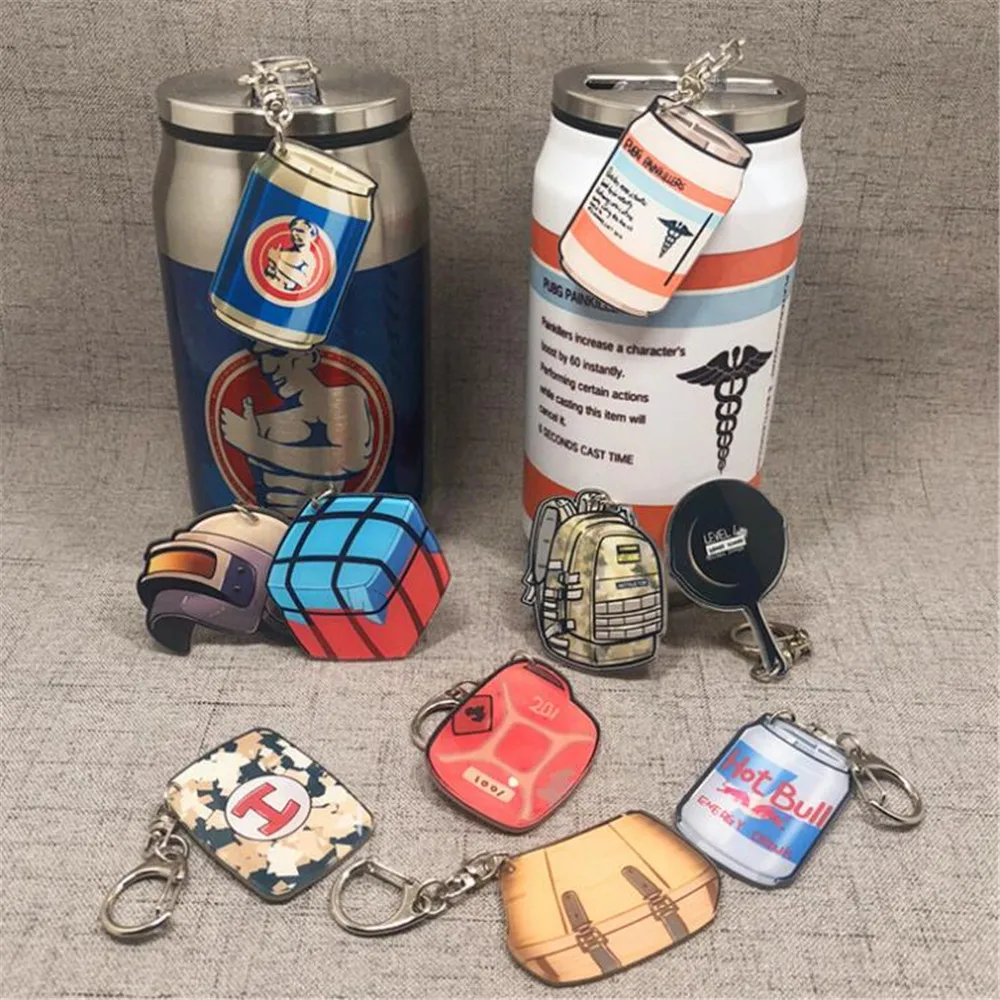 

PUBG Battlegrounds Fashion Arms Pendant Pan Third-level Helmet Model Keychain Keyring Women Men Jewelry Gift