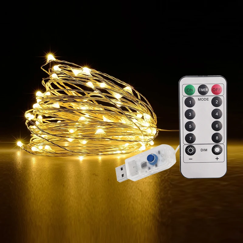 LED String Light Waterproof 10M 100LED USB 5V LED Holiday Lights With