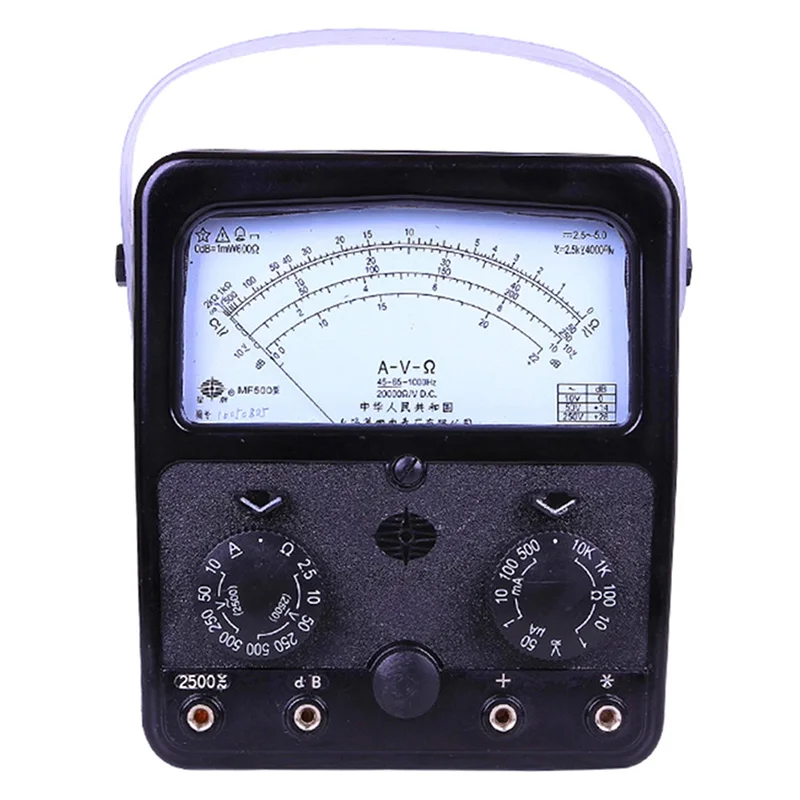 MF500 Analog Multimeter Volt Ampere Ohm Meter 2500v 20hm 500main