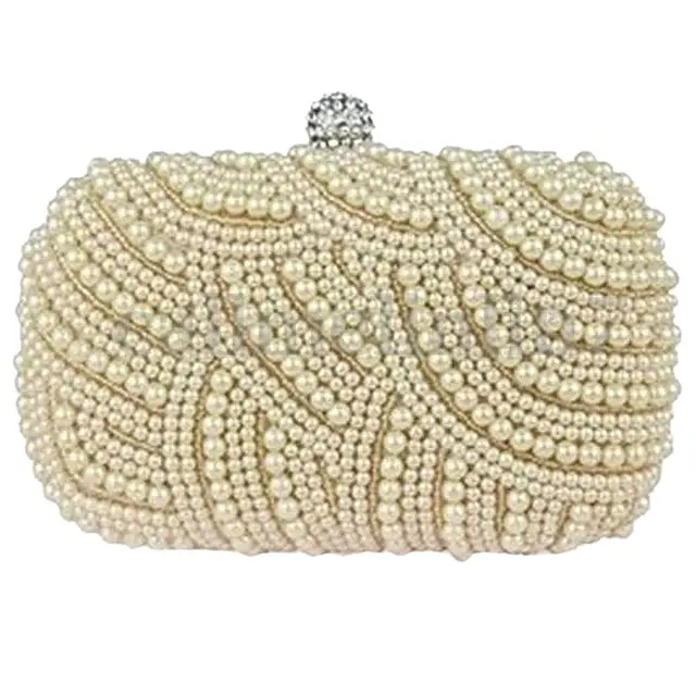 Fggs Las Beaded Party Prom Bridal Clutch Bag Purse Wedding Fggs Las Beaded Party Prom Bridal Clutch Bag Purse Wedding Evening Handbag Cream Color