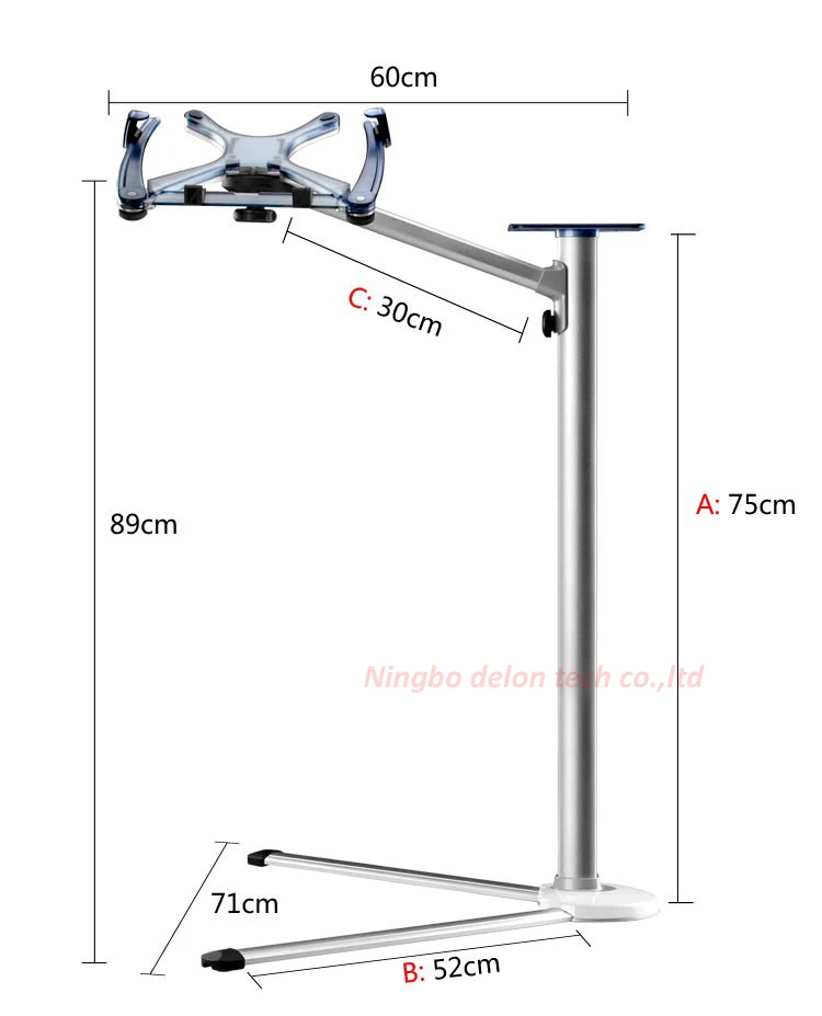 До-7 Алюминиевый вращающийся на 360 10-1" регулируемая высота ноутбука напольная подставка для мыши из алюминиевого сплава Эргономика вокруг дивана-кровати