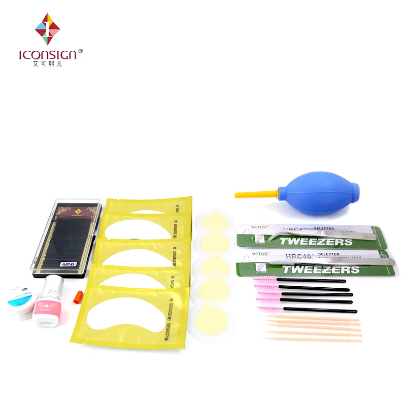 

ICONSIGN New Arrive Professional Salon Or Introduction Of Grafted Eyelashes Eyelash Extension kit 9 In 1 Lash extension Set