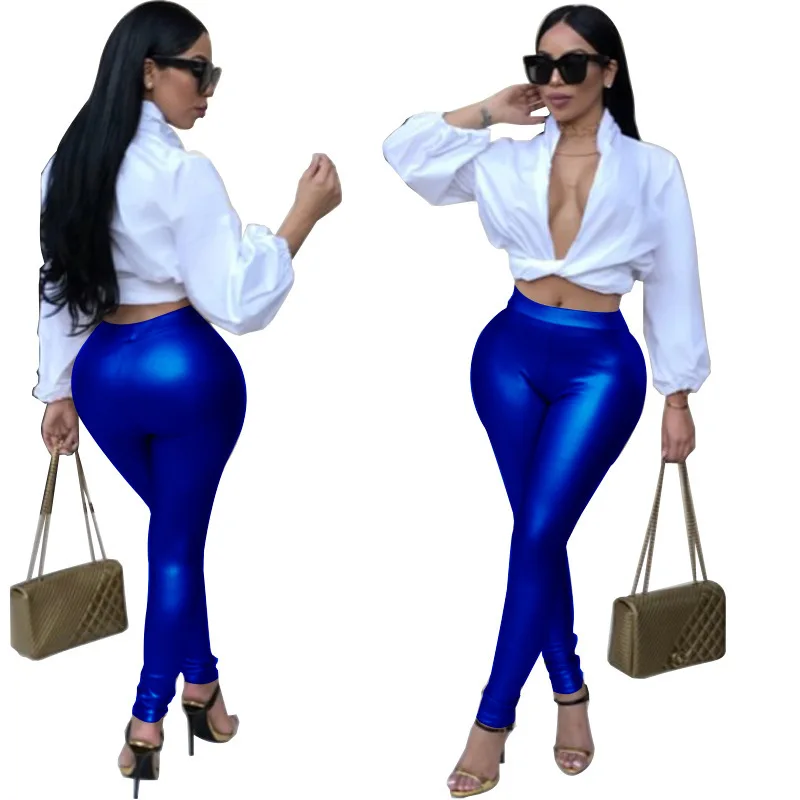 

Gothic Light Silk Shiny Women Leggings Street Style Skinny Slim Pencil Female Legins Trousers Wet Look Pants Plus Size XXL