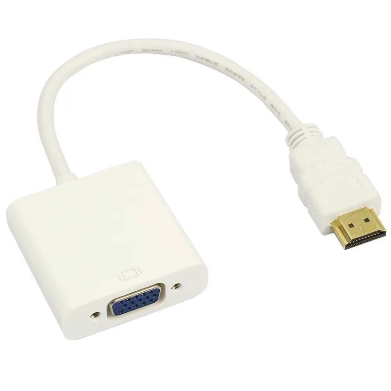 

Gold-Plated HDMI to VGA Video Converter with Micro-USB Power white Free Shipping