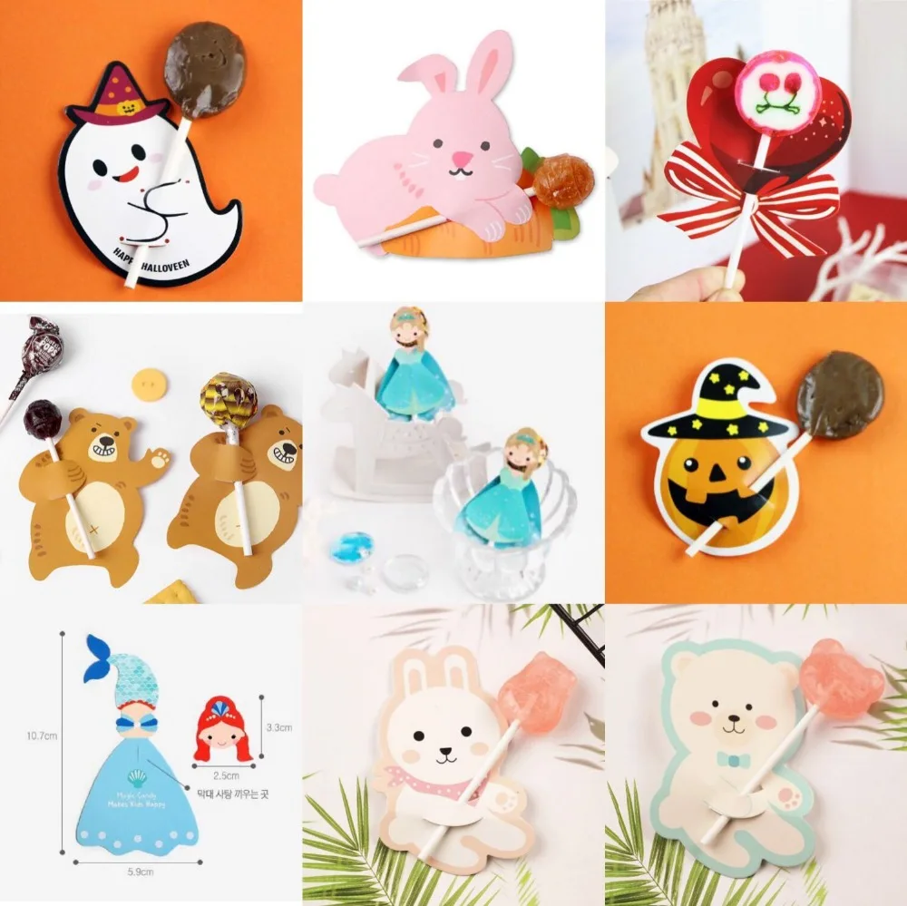 

50pcs Lollipop Decoration Cards, Packaging Boxes, Bags, Children's Day Gifts Halloween, Christmas, Birthday Party Gift Boxes