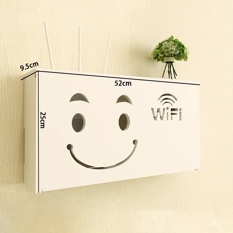 Настенный деревянный Беспроводной Wi-Fi роутер коробка для хранения полка настенные вешалки кронштейн для хранения кабеля 3 размера украшение дома стойка - Цвет: Large