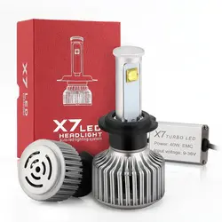 X7 автомобиля светодио дный фар 80 Вт 7200LM/пара авто лампы H1 H3 H27 H7 H11 HB3 9006/HB4 H4 H13 9004 9007 стильные лампы worklight
