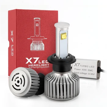 

X7 Car LED Headlight 80W 7200LM/Pair Auto Bulb Lights H1 H3 H27 H7 H11 HB3 9006/HB4 H4 H13 9004 9007 Styling Lamps worklight