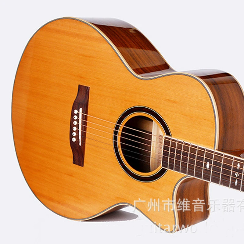 Класс 1 Корейская сосна гитара 41 дюймов высокого класса одна ель Акация дерево лицевой лист