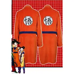 Взрослых халат Dragon Ball Косплэй сына костюм Гоку купальный халат узор плюшевый халат Для женщин Для мужчин пижамы мультфильм