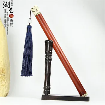 

Creative incense cone section sandalwood inlaid bodhi child incense tube inserted with tassel box teamed fragrant incense