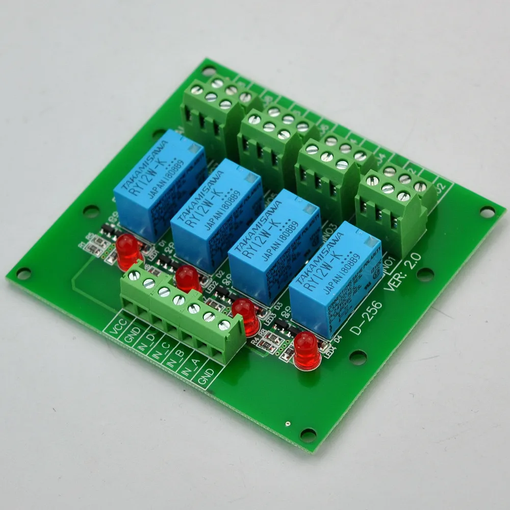 Плата модуля реле сигнала 4 DPDT Electronics Salon версия 12 В постоянного тока для Arduino Raspberry