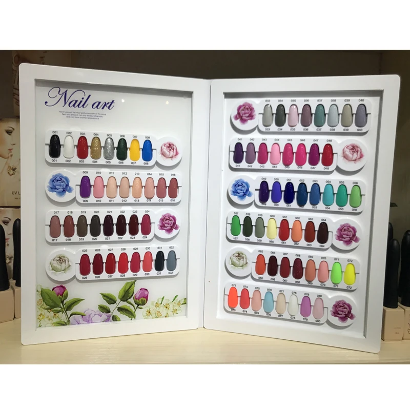 

New Arrival Arcylic 80 Colors Nail Display Book Fashion Lady Nail Art Salon Display Card Book Nail Showing Bord