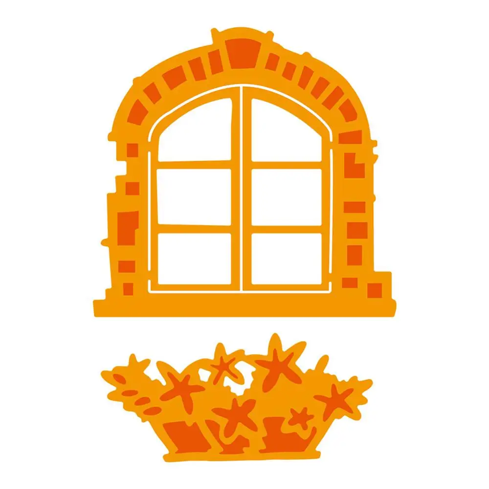 37*70mm/75*77mm Window Flower DIY Metal Cutting Dies Stencil Scrapbooking Photo Album Paper Card Making Decor Embossing Crafts | Дом и сад