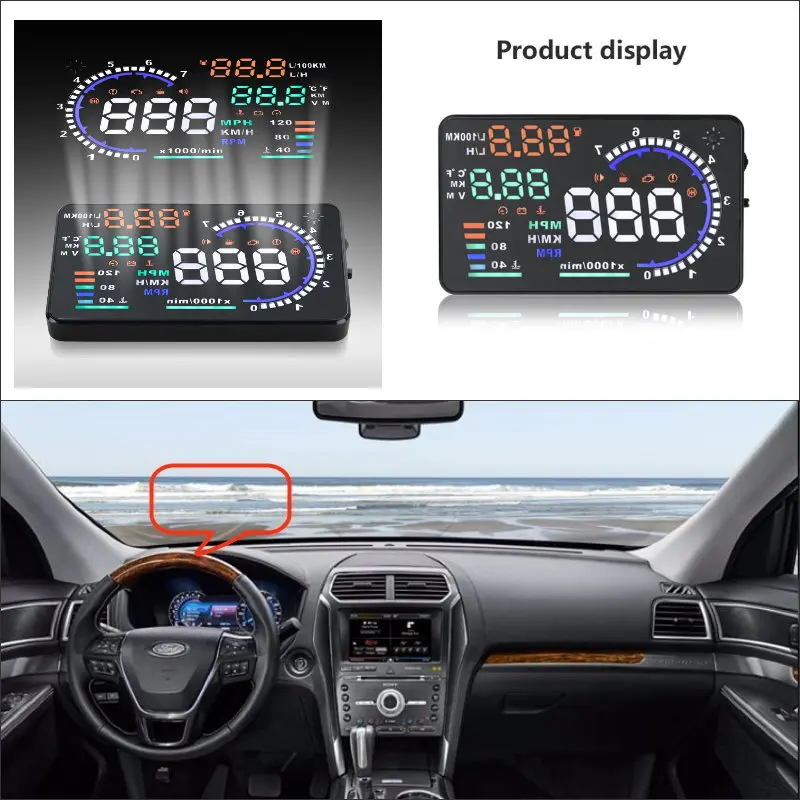 

Car Information Projector Screen For Ford Explorer / Escape 2015 2016 - Saft Driving Refkecting Windshield HUD Head Up Display