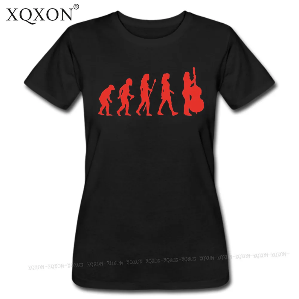 XQXON женская футболка с двойным басом Evolution летняя новая хлопковая коротким