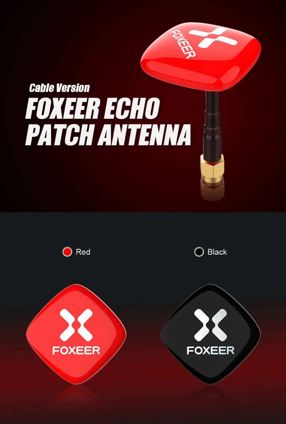 Новое поступление Foxeer эхо патч 5,8g антенна 8DBi 5,8 GHz RHCP LHCP SMA Мини FPV Антенна для FPV Goggle