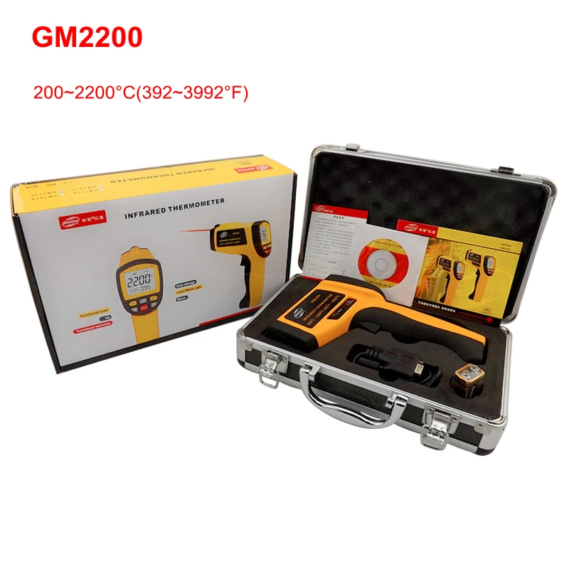 

200~2000C 392~3992F Pyrometer GM2200 Infrared Thermometer Digital Temperature Meter