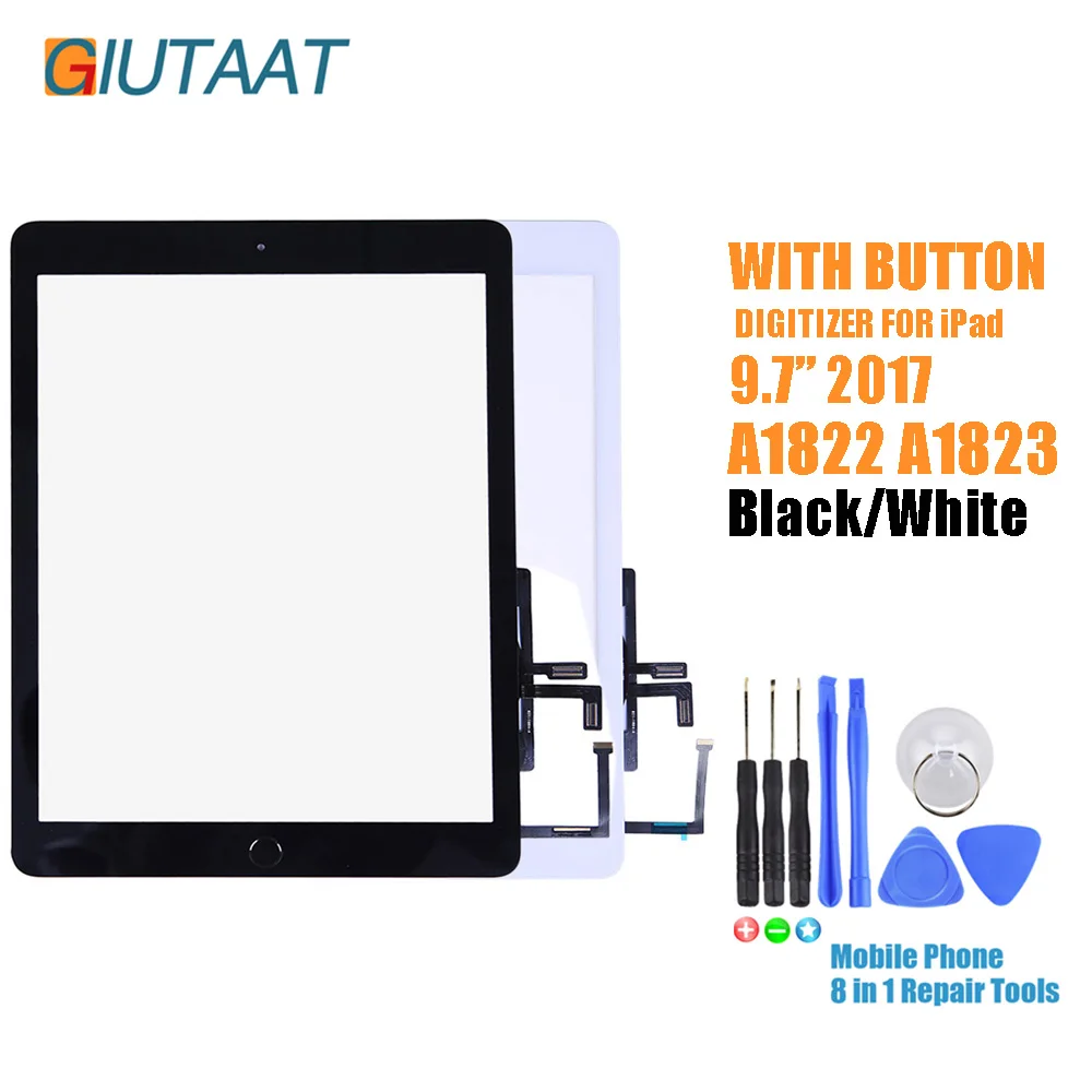 Front Glass Replacement with Home ... Touch Screen Digitizer for 2017 iPad 9.7