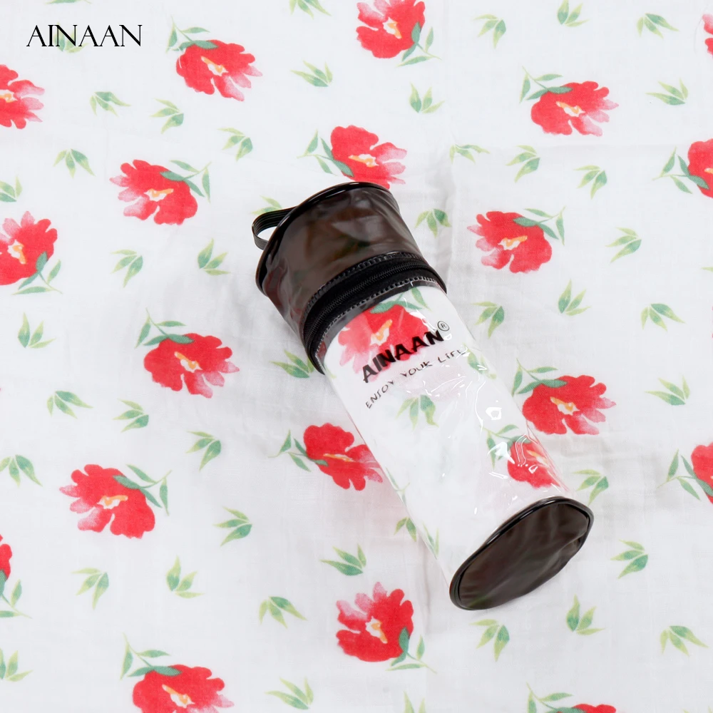 

AINAAN Baby Blanket Muslin Swaddle Wraps Cotton Bamboo Baby Blankets Newborn Bamboo Muslin Blankets Color Red Flowers