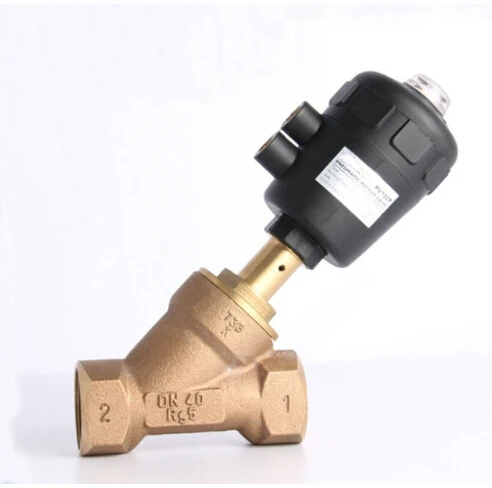 

2 inch single acting Gunmetal body pneumatic angle seat valve normally closed 80mm actuator