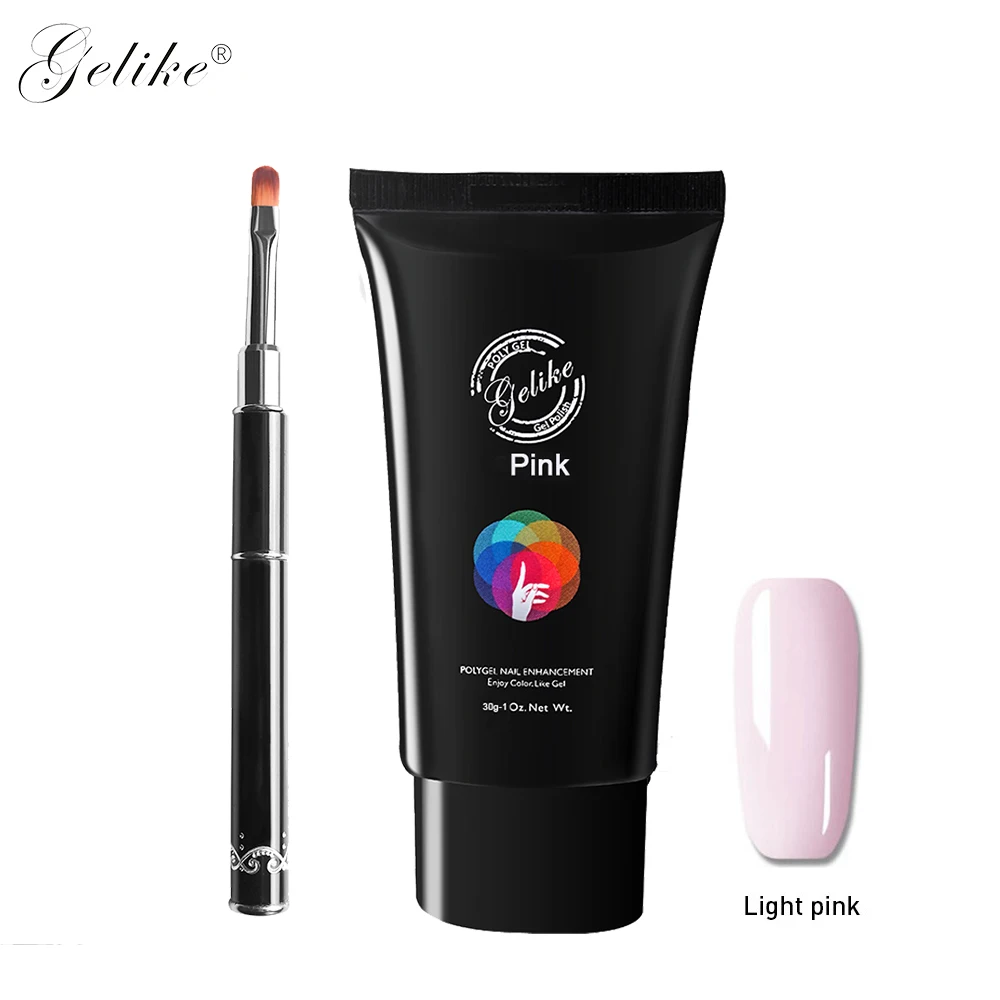 

Gelike Poly Gel Set Builder Gel Lacquer Manicure French Extension Pure Color Builder Nails Art Clear Gel Poly Gel Brush