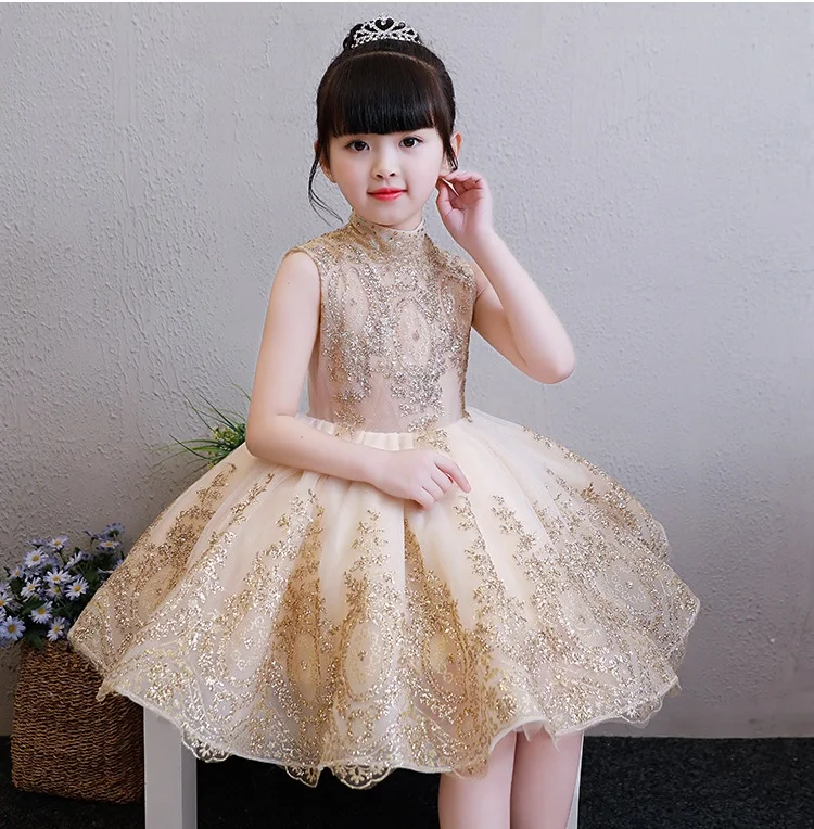 golden frock for baby girl