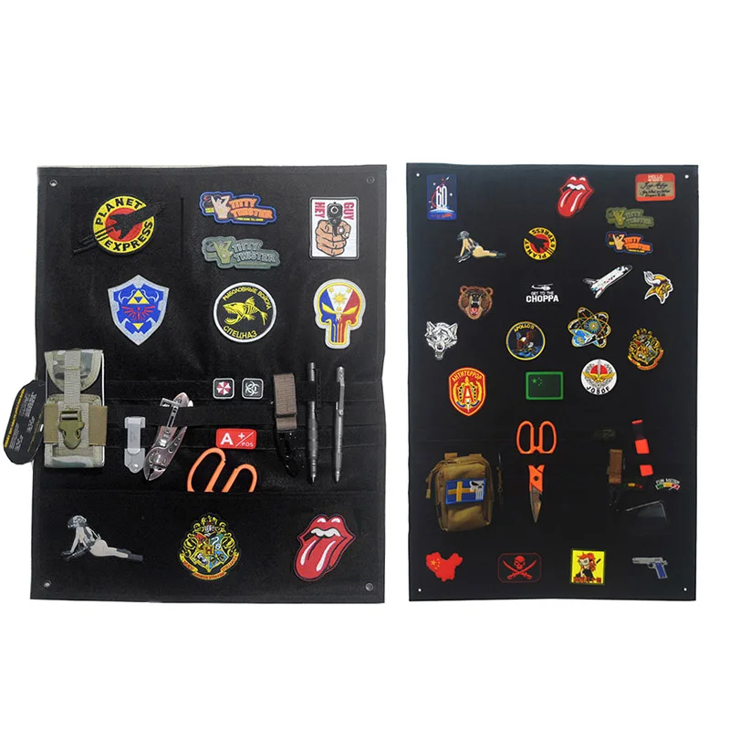 

Military Patch Holder Board Display Panel Wall Door Hanging Display Frame Hook & Loop Patches Panel Durable Foldable Tactical