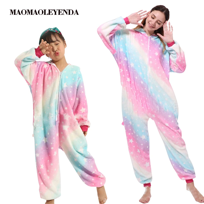 

Kigurumi Onesie Kids Animals Unicorn Children Flannel Pajamas Cartoon Boys Girls Party Cosplay Pyjama Jumpsuit Sleepwear 85-165c