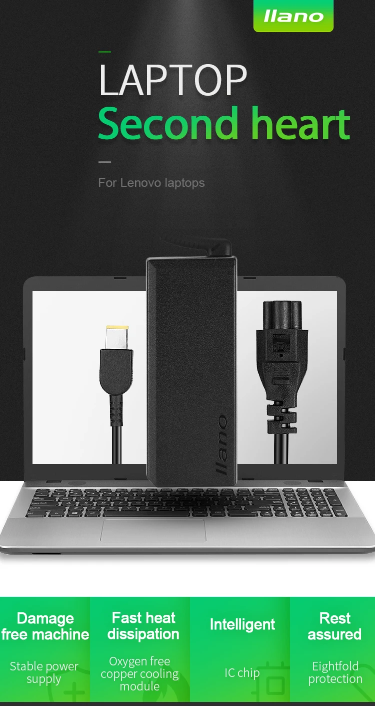 Llano для lenovo зарядное устройство для ноутбука G50 E431 G510 E550 T440S X240 компьютер квадратный порт с pin 90 Вт(20 в 4.5A) шнур питания