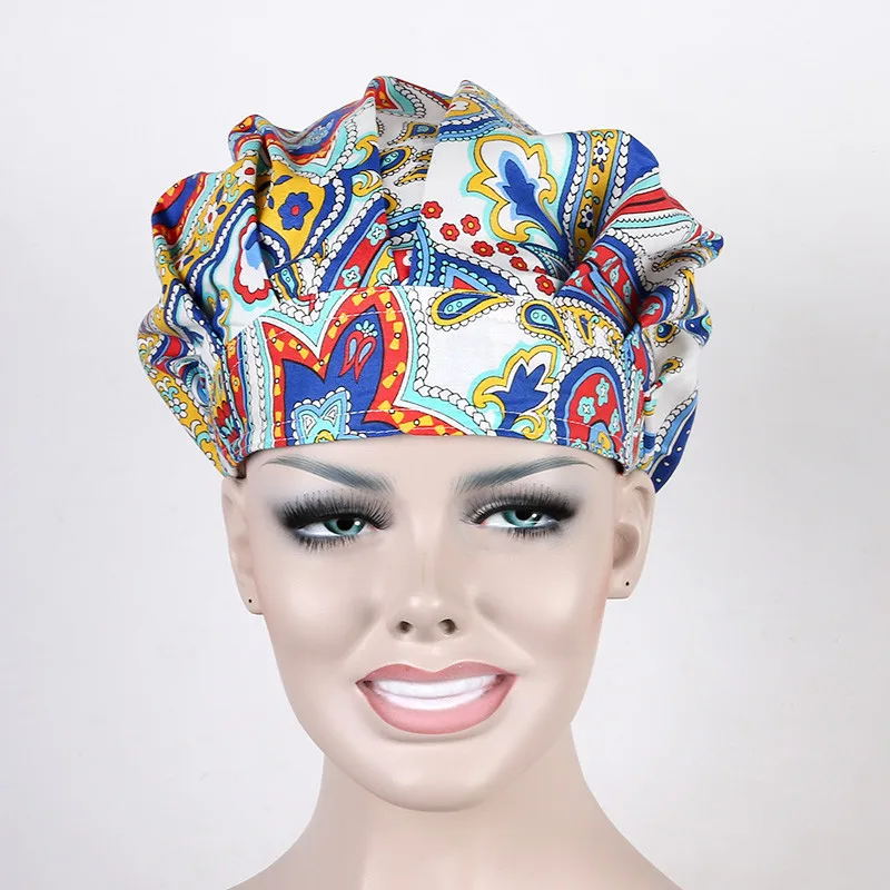 

2018 Promotion Jalecos Surgical Cap Medical Caps Scrub for Women Doctors And Nurse ,100% Cotton Adjustable Length At Back A43