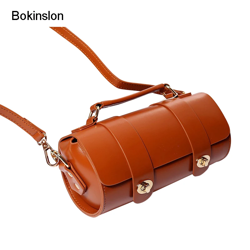 

Bokinslon Leather Bags For Woman Split Leather Rretro Female Crossbody Bags Popular Individuality Ladies Handbags Bags