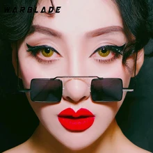 Солнцезащитные очки в стиле ретро, стимпанк, женские металлические Квадратные Солнцезащитные очки, небольшая оправа, женские винтажные очки, женские очки кошачий глаз