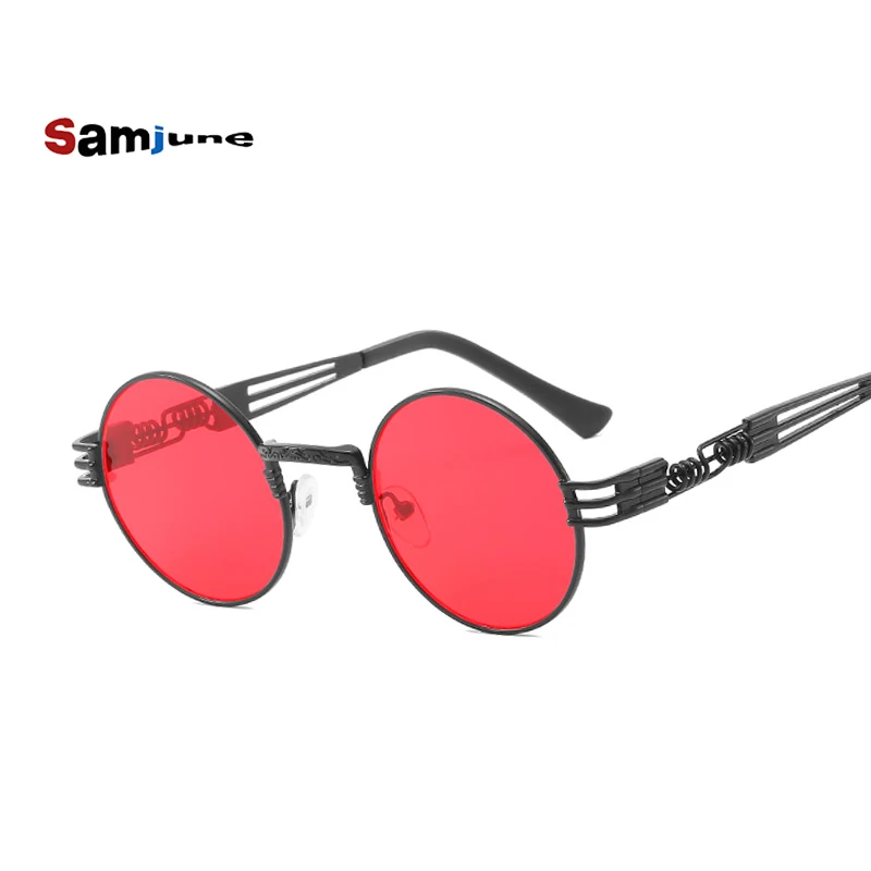 

Samjune Luxury Metal Sunglasses Men Round Sunglass Steampunk Coating Glasses Vintage Retro Lentes Oculos of Male Sun