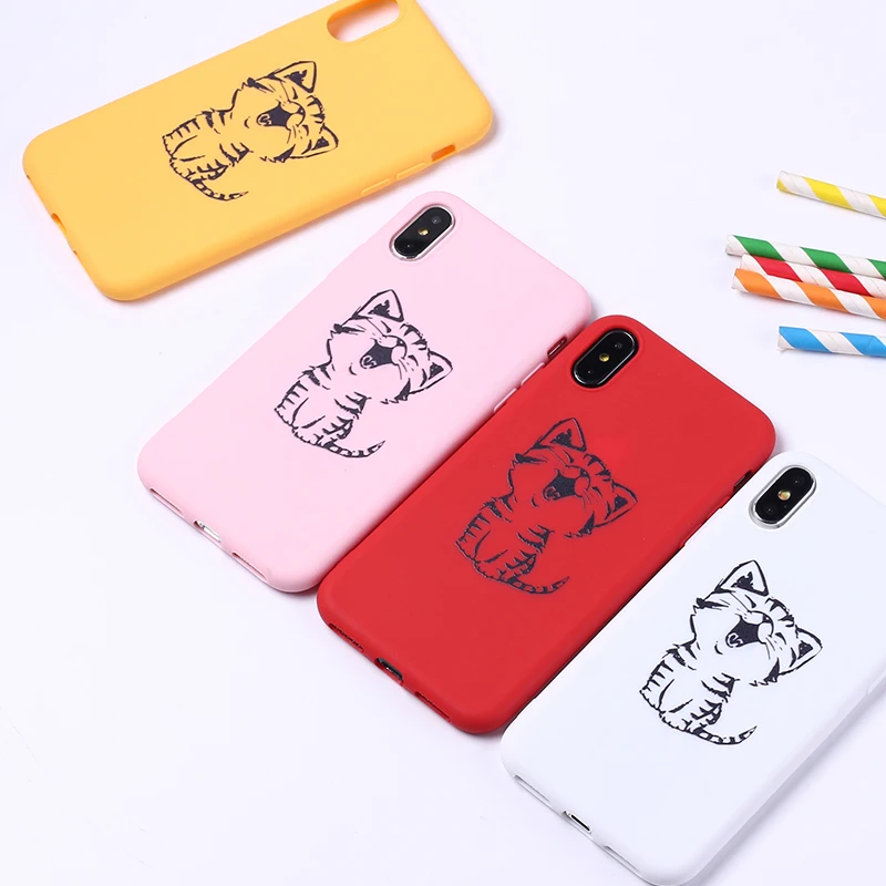 Cute Cat Corgi Butt Animal Puppy Cartoon Soft Silicone Candy Case Coque For iPhone 6 6S 5S SE 8 8Plus X 7 7Plus X XR XS Max