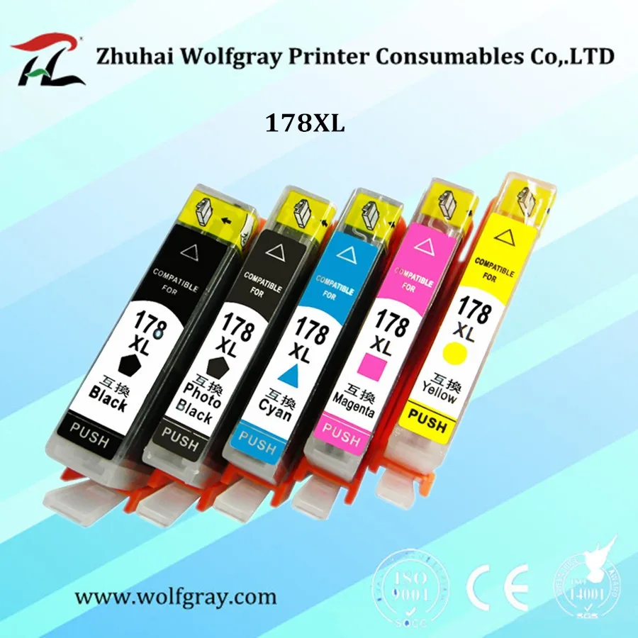 YI LE CAI 5PK compatible Ink Cartridge for HP 178 for HP178 178XL Photosmart 5510 5515 6510 7510 B109a B109n B110a Printer цена YI LE CAI 5PK compatible Ink Cartridge for HP 178 for HP178 178XL Photosmart 5510 5515 6510 7510 B109a B109n B110a Printer цены онлайн