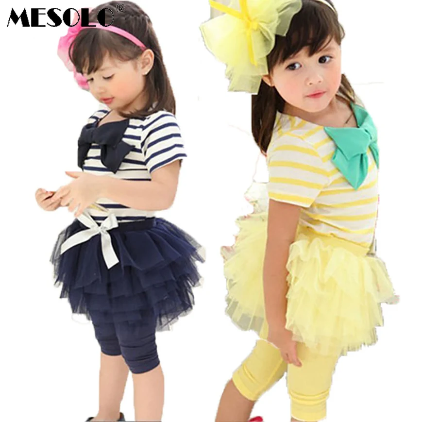 Детский летний костюм MESOLO футболка с коротким рукавом и штаны|kids set|children clothingchildren