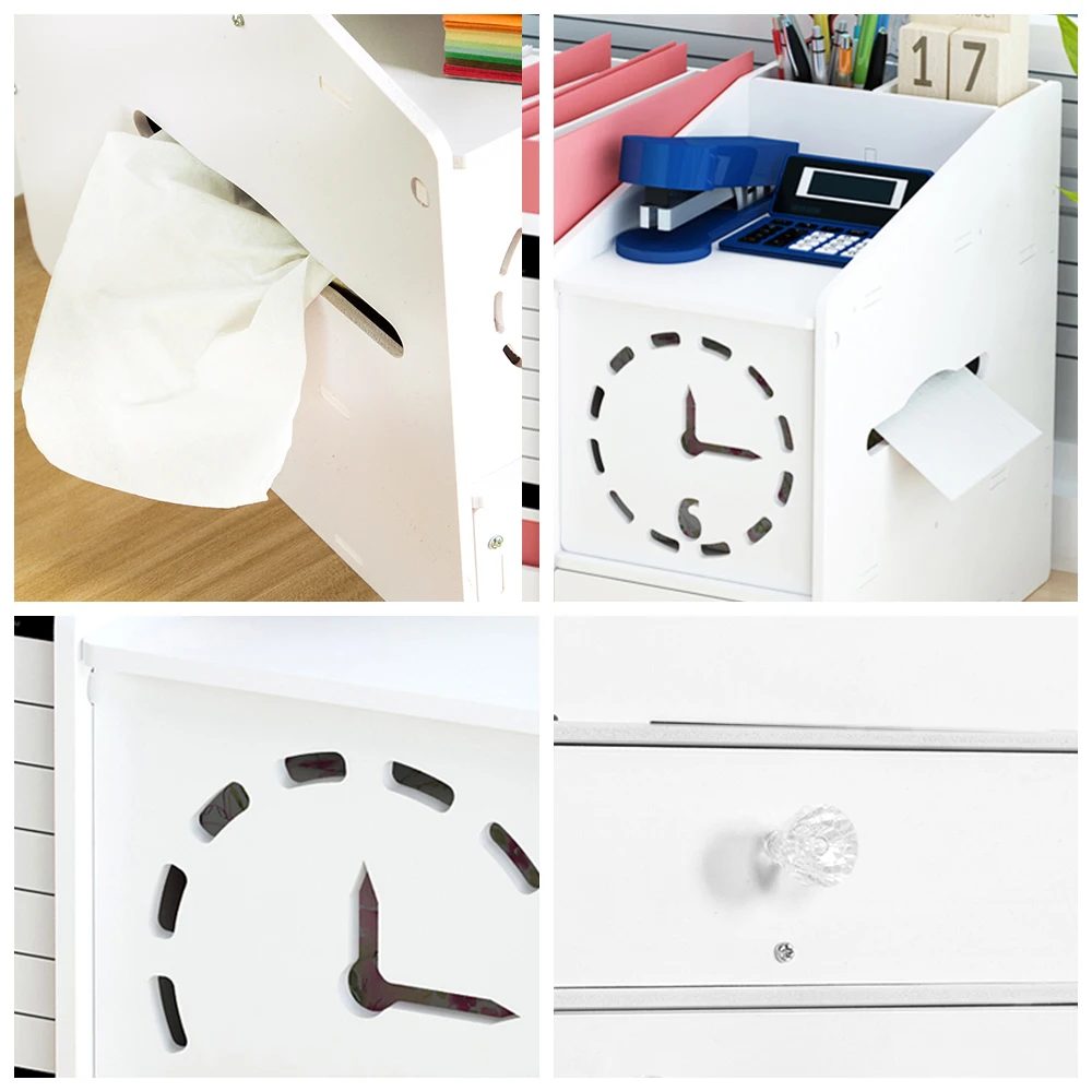 HECARE البلاستيك منضدة المكتب المنزلي المنظم مع درج الأبيض متعددة الوظائف مجلة رف حافظة مستندات طاولة مكتبية اكسسوارات